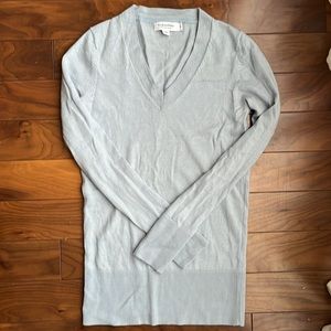 Calvin Klein extra fine merino wool vneck sweater pale blue